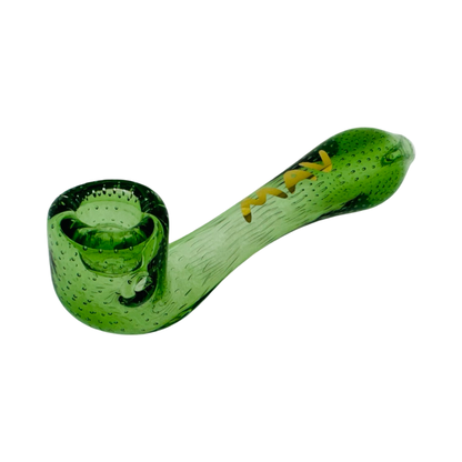 Compact 5-inch glass Sherlock pipe with carbonated finish and carb hole