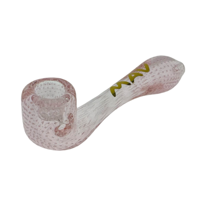 Glass 5-inch Carbonated Sherlock hand pipe with gold logo