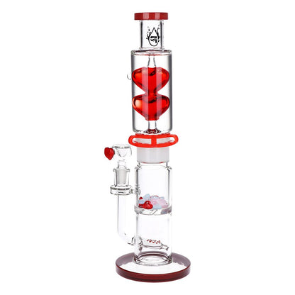Glycerin Hearts Waterpipe with Gem Hearts
