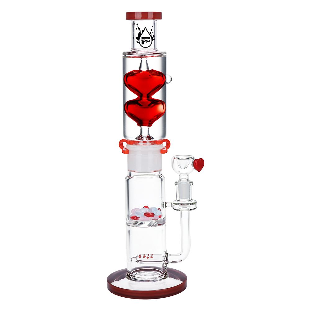Glycerin Hearts Waterpipe with Gem Hearts