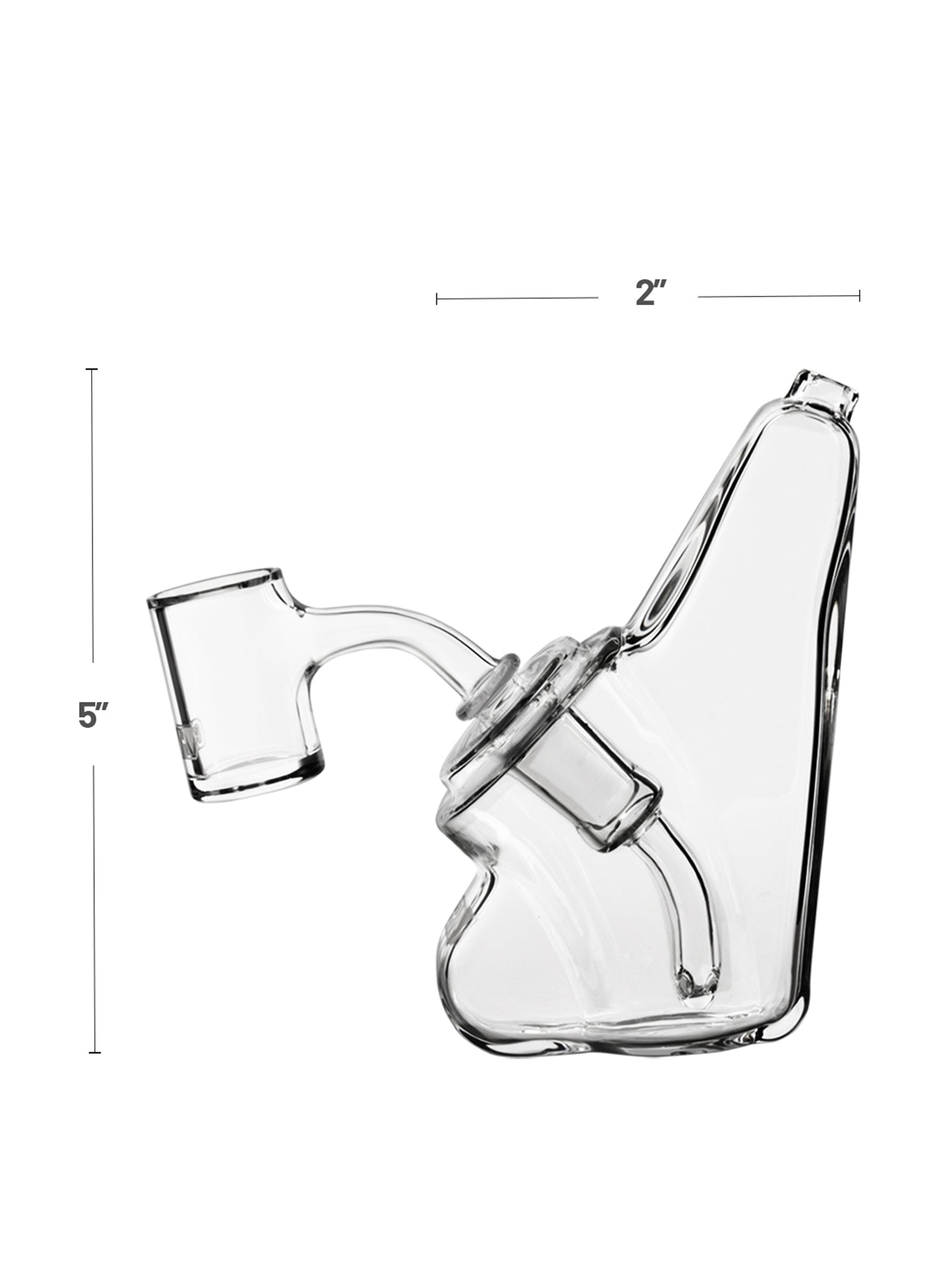 Modern angled glass dab rig with fixed downstem